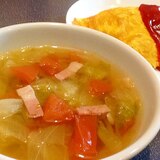 レタスとトマトのスープ:レタスの栄養まるごと摂取！